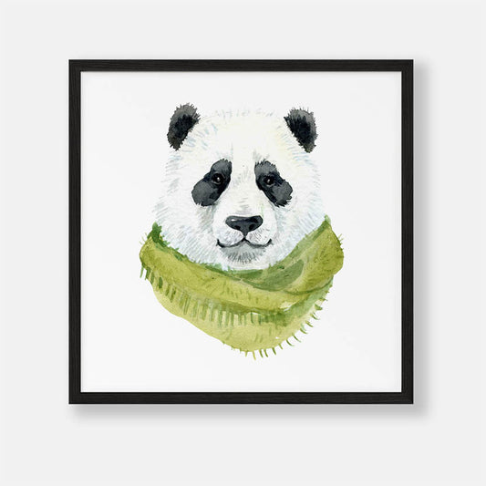 Panda met een Sjaal - Dieren Poster Kinderkamer