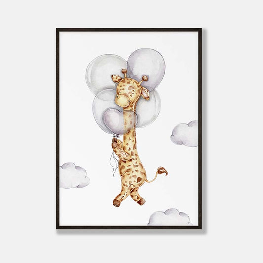 Giraf met Ballonnen - Dieren Poster