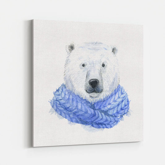 IJsbeer in een Blauwe Sjaal Kinderschilderij