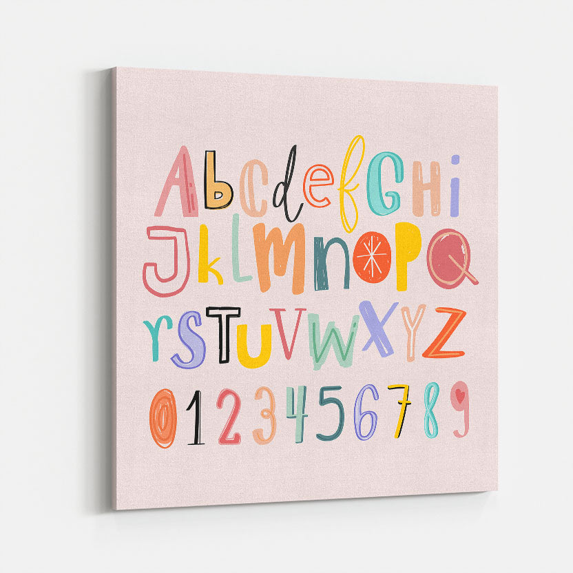 Roze Alfabet met Nummers Kinderschilderij