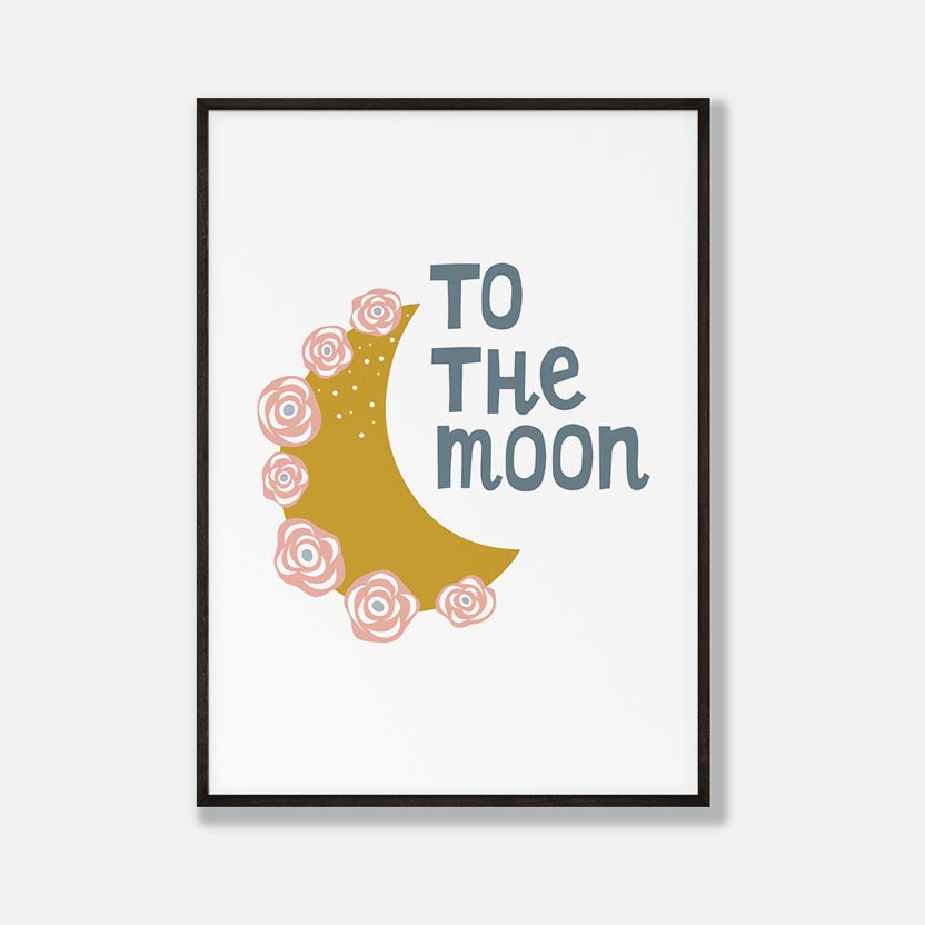 To The Moon Poster Babykamer