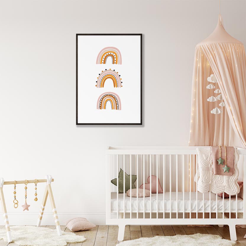 Regenboog met Stippen Poster Babykamer
