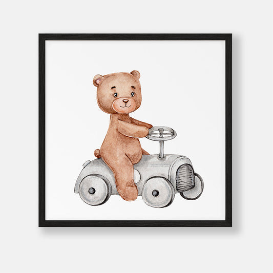 Teddybeer in Auto Poster
