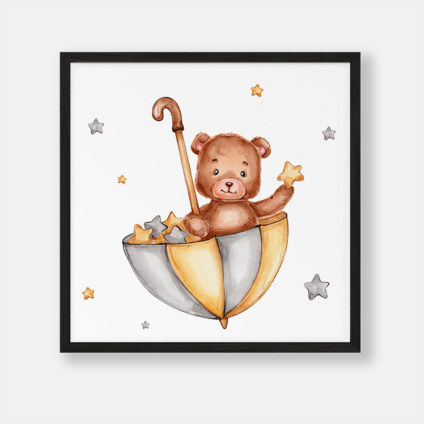 Teddybeer in Paraplu Poster