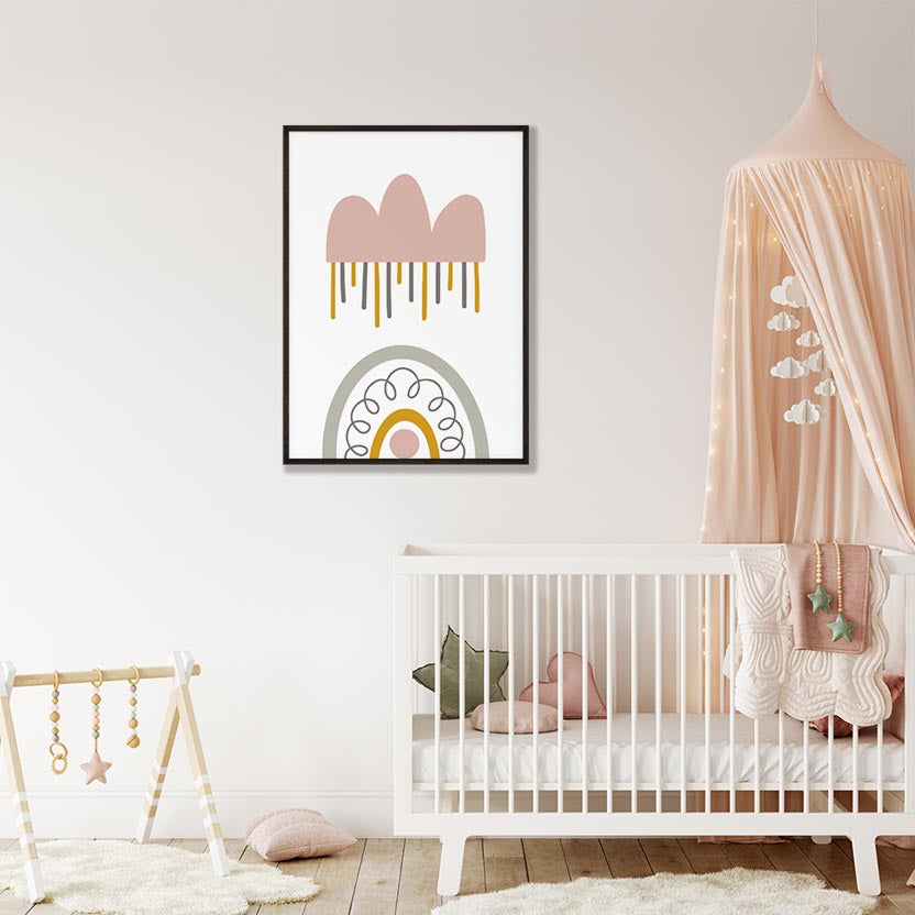 Regenboog met Wolkje Poster Babykamer